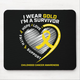 I Wear Gold I'm A Survivor Kids Childhood Cancer A Mouse Mat