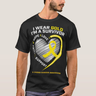 I Wear Gold I'm A Survivor Kids Childhood Cancer A T-Shirt