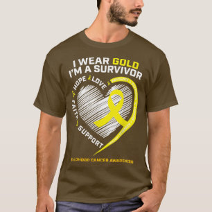 I Wear Gold I'm A Survivor Kids Childhood Cancer A T-Shirt
