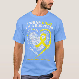 I Wear Gold I'm A Survivor Kids Childhood Cancer A T-Shirt