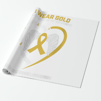 I Wear Gold In Memory Of Grandson Childhood Gift Wrapping Paper