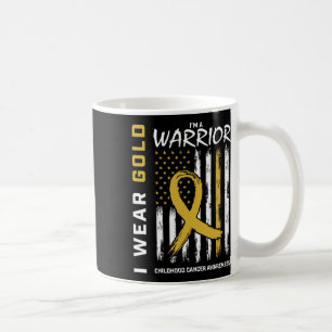 I Wear Gold Warrior Childhood Cancer Awareness Ame Coffee Mug