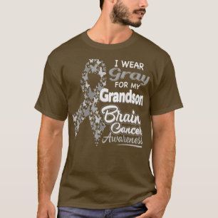 I wear Gray for my Grandson Brain Cancer Awarenes T-Shirt