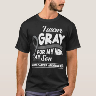 I Wear Gray For My Hero My Son Brain Cancer Awaren T-Shirt