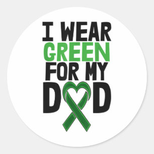 I Wear Green Dad S Stigma Tees Mental Health Aware Classic Round Sticker
