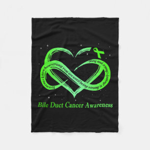 I Wear Green For Bile Duct Cancer Awareness Warrio Fleece Blanket