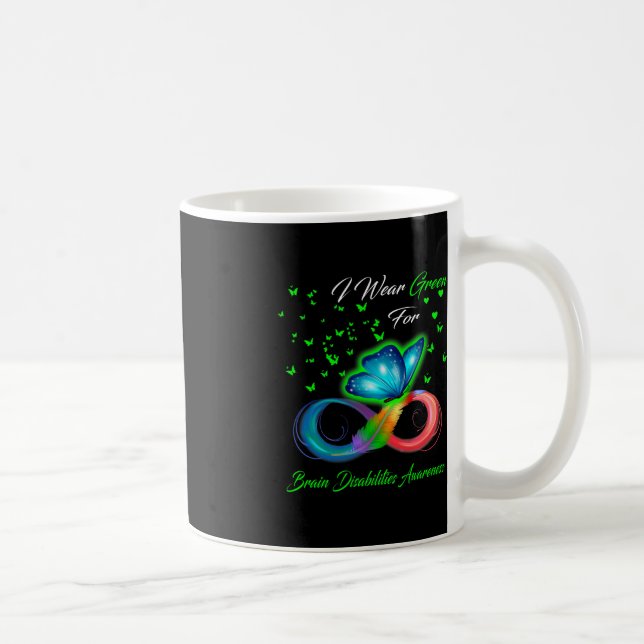 I Wear Green For Brain Disabilities Awareness  Coffee Mug (Right)