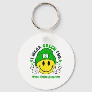 I Wear Green For Mental Health Awareness _1 Key Ring