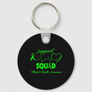 I Wear Green For Mental Health Awareness _5 Key Ring