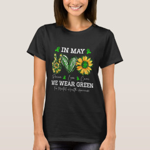 I Wear Green For Mental Health Awareness Butterfly T-Shirt