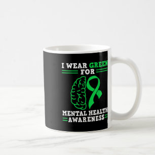 I Wear Green For Mental Health Awareness Green Rib Coffee Mug