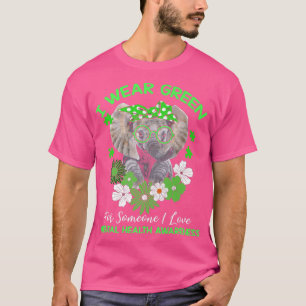 I Wear Green For Mental Health Awareness Ribbon El T-Shirt