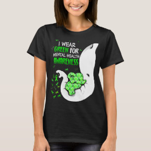 I Wear Green For Mental Health Awareness Ribbon El T-Shirt