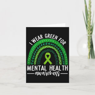 I Wear Green For Mental Health Awareness Ribbon Ra Card