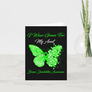 I Wear Green For My Aunt Brain Disabilities Awaren Card