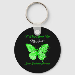 I Wear Green For My Aunt Brain Disabilities Awaren Key Ring