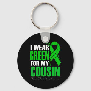 I Wear Green For My Cousin Brain Disabilities Awar Key Ring