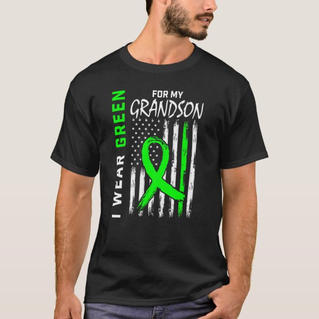 I Wear Green For My Grandson Kidney Disease Awaren T-Shirt (Front)