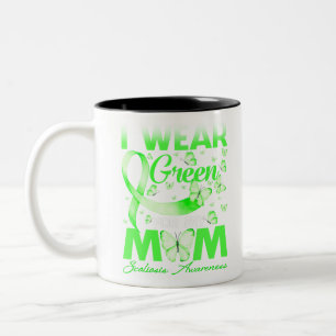 I Wear Green For My Mum Scoliosis Awareness Two-Tone Coffee Mug