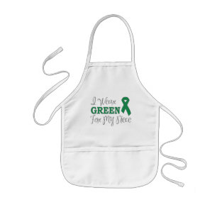 I Wear Green For My Niece (Green Awareness Ribbon) Kids Apron