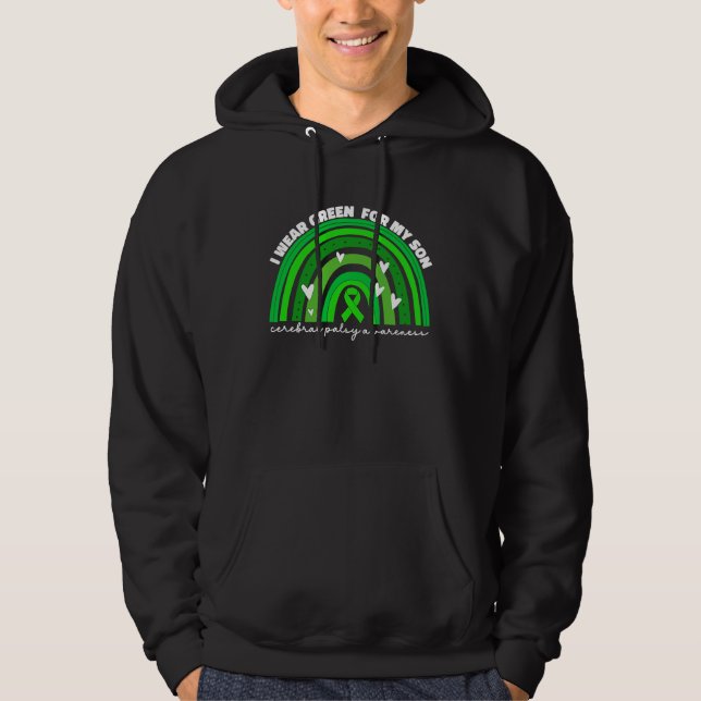 I Wear Green For My Son Cerebral Palsy Cp Awarenes Hoodie (Front)
