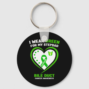 I Wear Green For My Stepdad Bile Duct Cancer Aware Key Ring