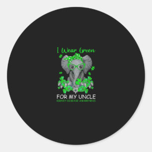 I Wear Green For My Uncle Kidney Disease Awareness Classic Round Sticker