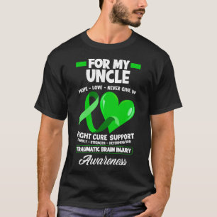 I Wear Green For My Uncle TBI Brain Injury Awarene T-Shirt