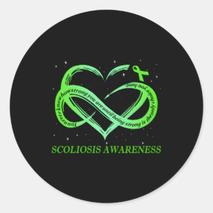 I Wear Green For Scoliosis Awareness Warrior Classic Round Sticker