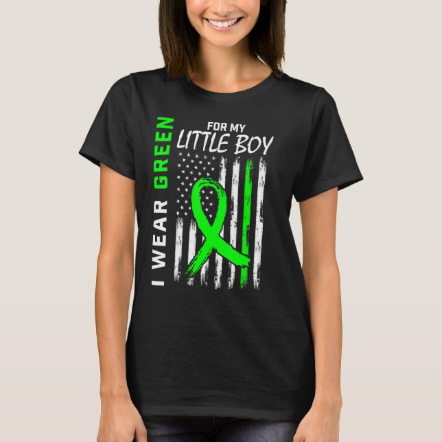 I Wear Green Little Boy Son Cerebral Palsy Awarene T-Shirt (Front)