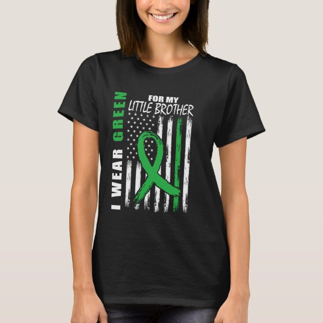 I Wear Green Little Brother Cerebral Palsy Awarene T-Shirt (Front)