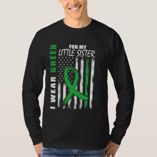 I Wear Green Little Sister Kidney Disease Awarenes T-Shirt