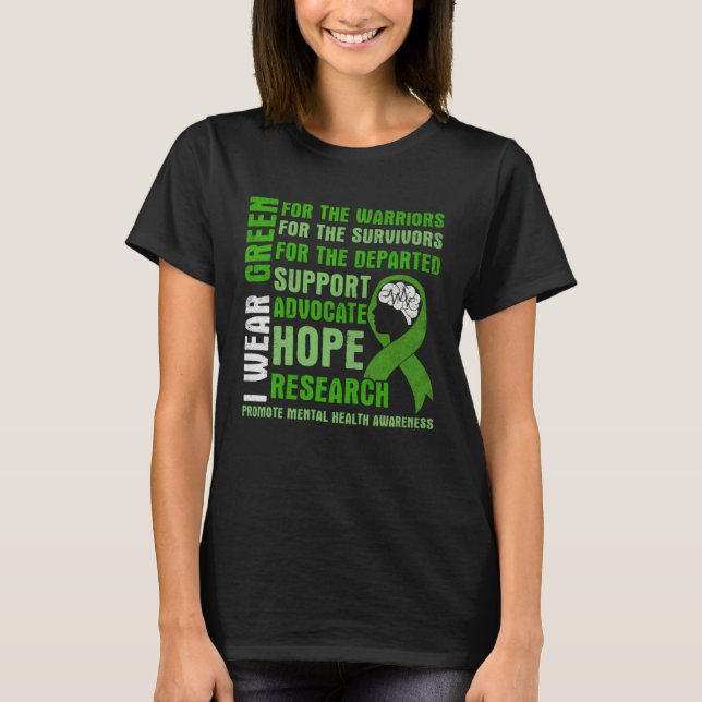 I Wear Green Promoto Mental Health Awareness For M T-Shirt (Front)