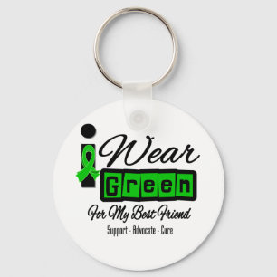 I Wear Green Ribbon (Retro) - Best Friend Key Ring
