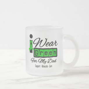I Wear Green Ribbon (Retro) - Dad Frosted Glass Coffee Mug