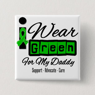 I Wear Green Ribbon (Retro) - Daddy 15 Cm Square Badge