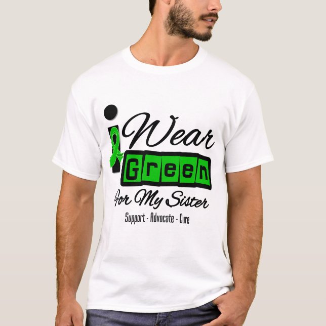 I Wear Green Ribbon (Retro) - Sister T-Shirt (Front)