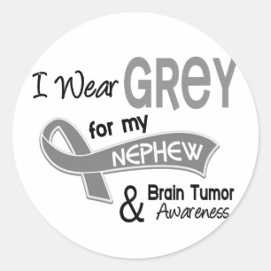 I Wear Grey 42 Nephew Brain Tumour Classic Round Sticker