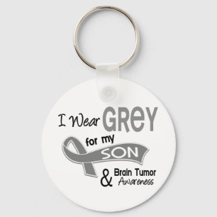 I Wear Grey 42 Son Brain Tumor Key Ring