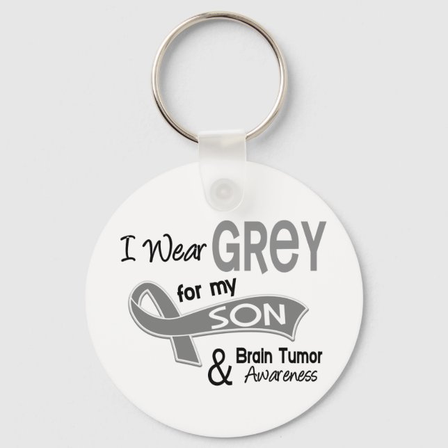 I Wear Grey 42 Son Brain Tumor Key Ring (Front)