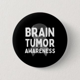 I Wear Grey For Brain Tumour Awareness Grey S Ribb 6 Cm Round Badge
