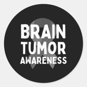 I Wear Grey For Brain Tumour Awareness Grey S Ribb Classic Round Sticker