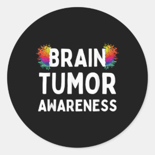 I Wear Grey For Brain Tumour Awareness Grey S Ribb Classic Round Sticker
