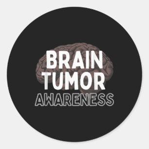 I Wear Grey For Brain Tumour Awareness Grey S Ribb Classic Round Sticker