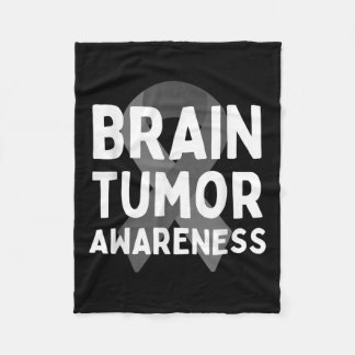 I Wear Grey For Brain Tumour Awareness Grey S Ribb Fleece Blanket