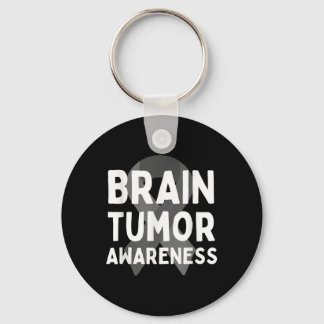 I Wear Grey For Brain Tumour Awareness Grey S Ribb Key Ring