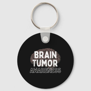 I Wear Grey For Brain Tumour Awareness Grey S Ribb Key Ring