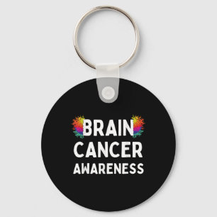 I Wear Grey For Brain Tumour Awareness Grey S Ribb Key Ring