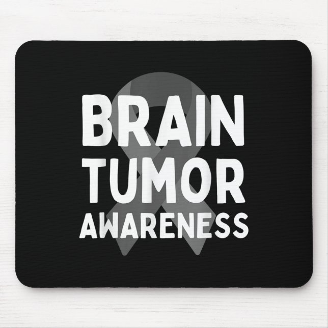 I Wear Grey For Brain Tumour Awareness Grey S Ribb Mouse Mat (Front)