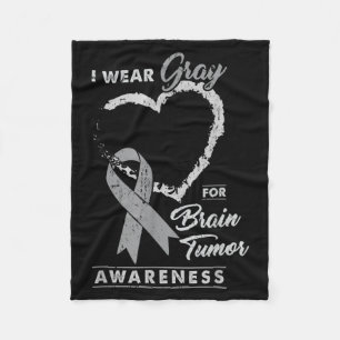 I Wear Grey For Brain Tumour Awareness Vintage Fleece Blanket